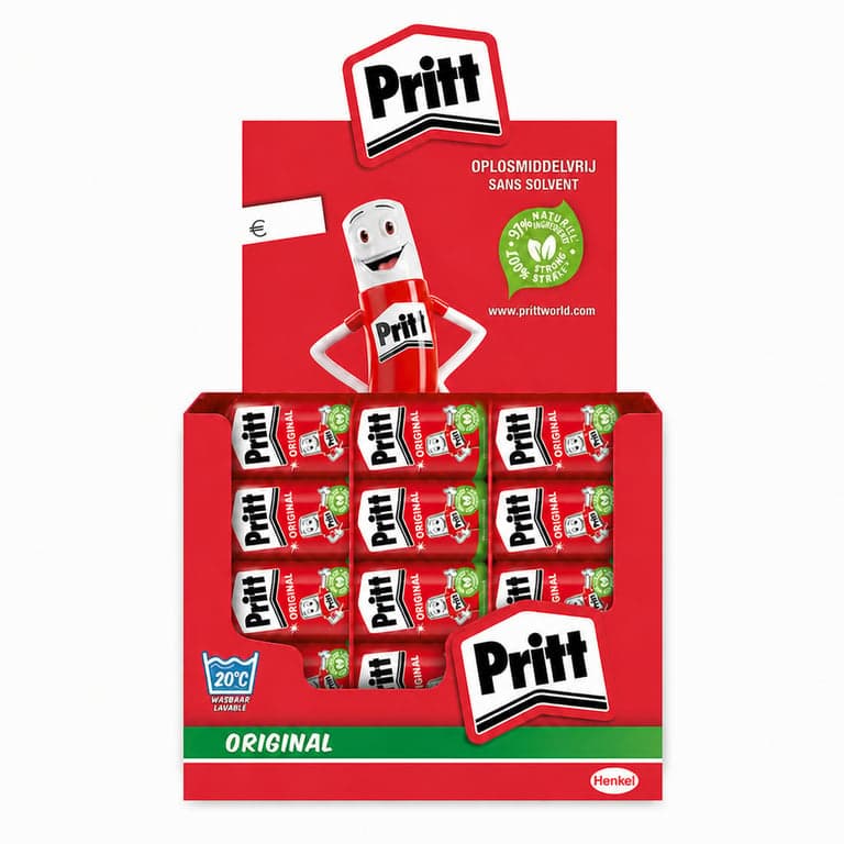 Pritt Original ragasztóstift 22 g, iskolai és irodai használatra, gyerekbarát, mosható, 18 db-os csomag