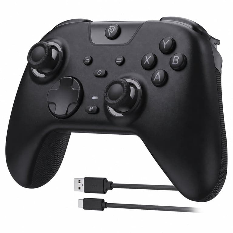 EasySMX X05 Pro Vezeték nélküli kontroller PC-hez, fekete – — hibás, részben működik: nem működő RGB világítás (állapot: lásd a 2. képet)