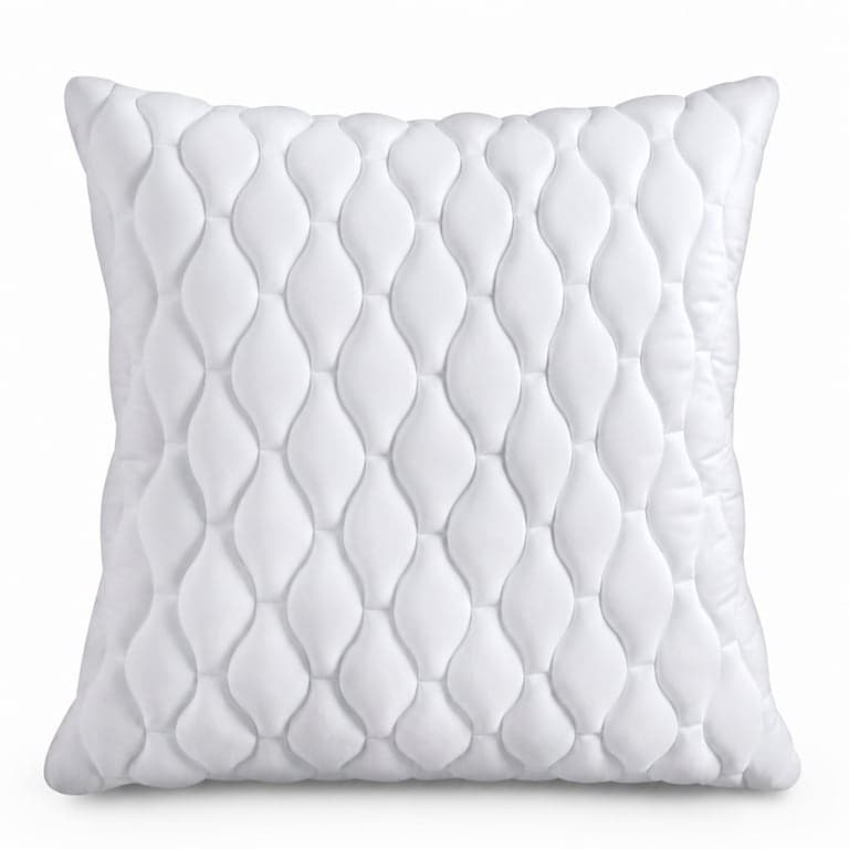 Utopia Bedding Steppelt Párna 80x80 cm, 1 db, Ágyhoz és Dekorációhoz, OEKO-TEX Minősített, Fehér