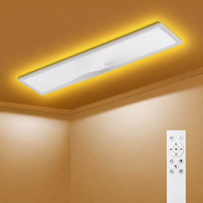SNADER LED Mennyezeti Panel Lámpa 120x30 cm, 44W — hibás, alkatrésznek: hatalmas hátsó horpadás, megtört előlap (állapot: lásd a 2. képet)