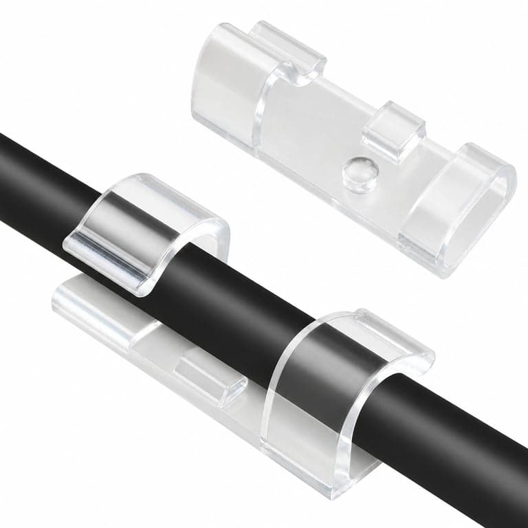URAQT Kábelrendező Csipesz 80 db, 7 mm Öntapadós Kábeltartó Kapocs USB, TV — törött elemek a csomagban nélkül (állapot: lásd a 2. képet)