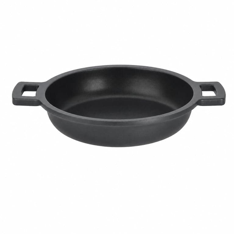 BRA Efficient alacsony lábas tapadásmentes bevonattal, fedő nélkül, 45 cm, öntött — hiányzó műanyag edényfogók (állapot: lásd a 2. képet)
