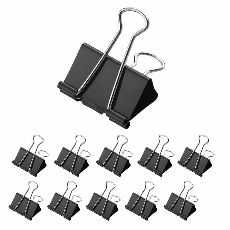 Westcott E-10700 00 Iratcsipesz Binder Clip 50 mm Fekete 9 db Foldback Csipesz Irodai Papírcsipesz Szett — 11 db-os szett