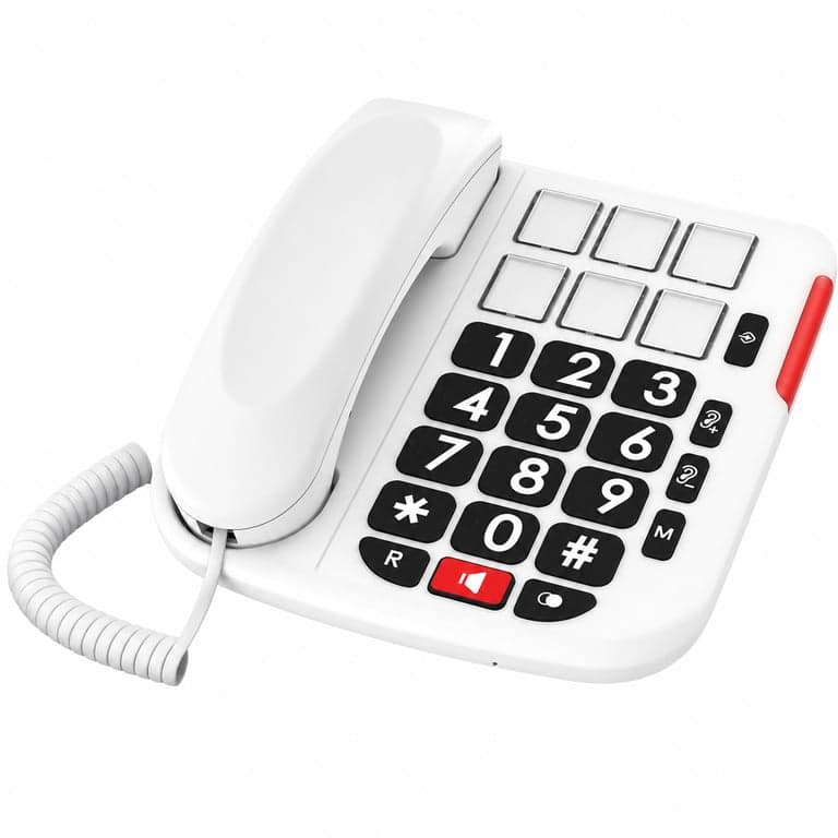 Alcatel TMAX 10+ Vezetékes Asztali Telefon Időseknek, Nagy Gombok, Fotógombos Gyorshívás — Csengőhangja halk (állapot: lásd a 2. képet)