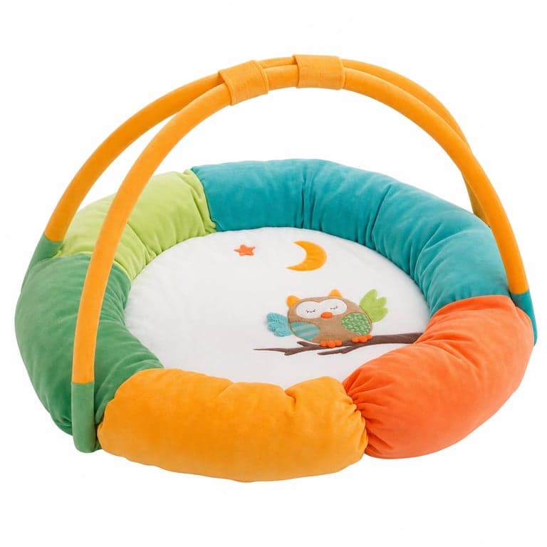 Fehn 3D Activity Nest Bagoly puha játékív babáknak - leakasztható játékok — Leakasztható babajátékok nélkül (állapot: lásd a 2. képet)