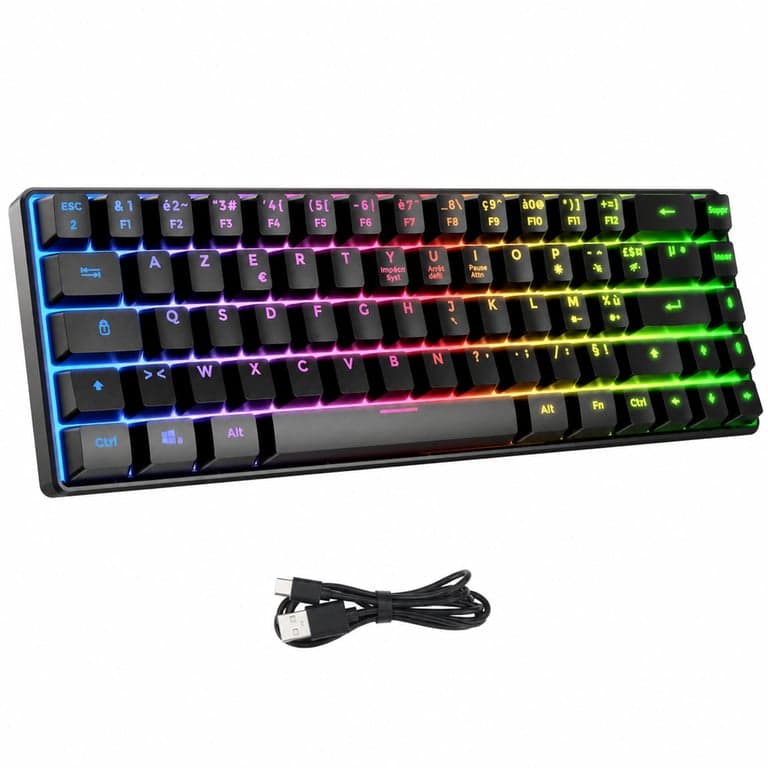 THE G-LAB Keyz Hydrogen WL Vezeték Nélküli Gaming Billentyűzet 60% RGB Háttérvilágítással — USB vevő nélkül (állapot: lásd a 2. képet)