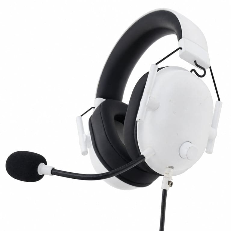 Razer BlackShark V2 X vezetékes gamer fejhallgató, fehér, 50 mm, 7.1 — hibás, alkatrésznek: törött csatlakozó (állapot: lásd a 2. képet)