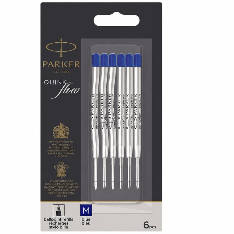 Parker Quinkflow Golyóstoll Utántöltő Patron - Kék Tinta — hibás, részben működik: 2db megnyomódott utántöltő (állapot: lásd a 2. képet)