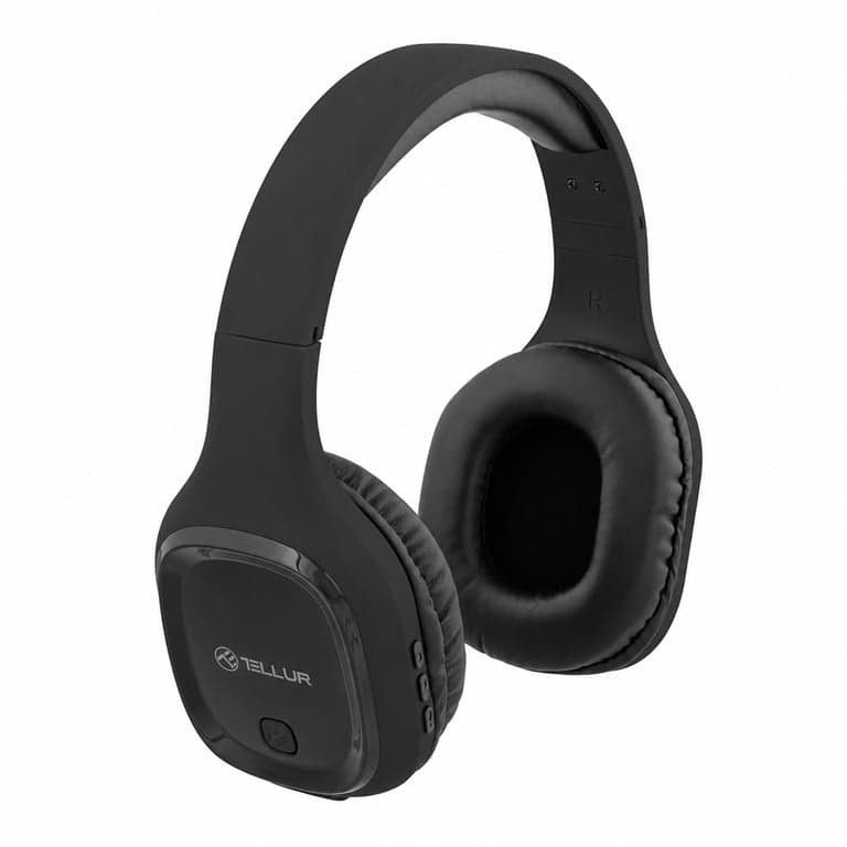 Tellur Pulse Bluetooth fejhallgató BT5.0 fekete, 40 mm-es — hibás, részben működik: beragadt bekapcsológomb (állapot: lásd a 2. képet)