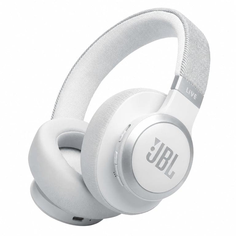 JBL Live 770 NC Bluetooth Over-Ear Fejhallgató Adaptív Zajszűrővel, 65 Óra Akkumulátorral — töltőkábel nélkül (állapot: lásd a 2. képet)