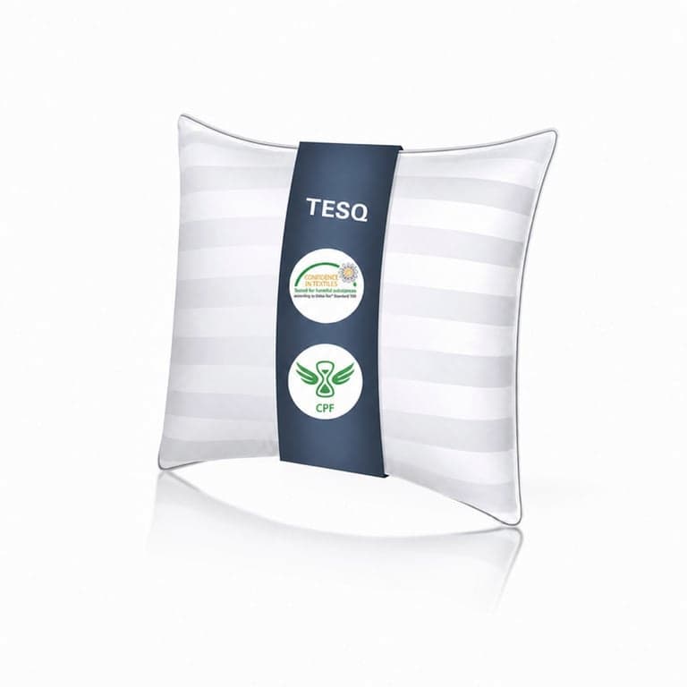 TESQ Párna 60x60 cm, Puha Luxus Szállodai Minőség, Légáteresztő és Hipoallergén, Oldalt, Háton és Hason Alvóknak, Mosható — 1 db-os szett