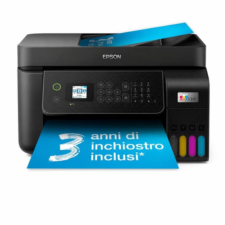 Epson EcoTank ET-4800 A4 tintasugaras multifunkciós nyomtató Wi-Fi Ethernet ADF LCD — Hiányzik a tinta készlet (állapot: lásd a 2. képet)