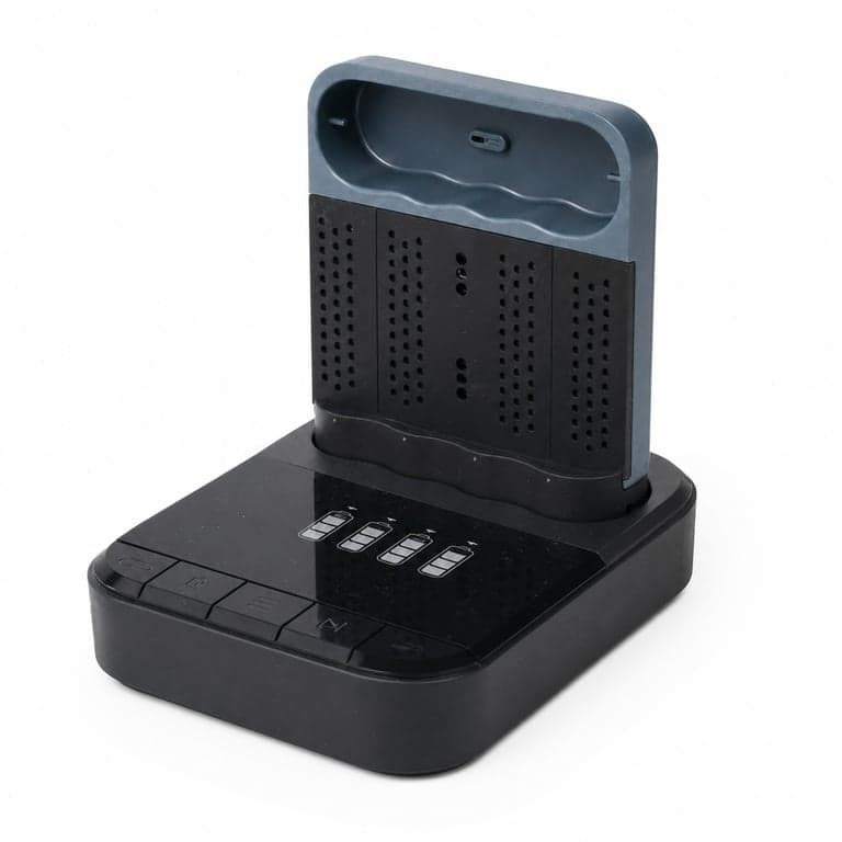 GP ReCyko Pro P461 USB Akkumulátortöltő állomással, 4 db AA 2000 mAh akkumulátor nélkül — 4 db elem hiányzik (állapot: lásd a 2. képet)