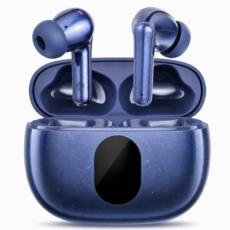ZZU Balu Bluetooth 5.4 True Wireless Fülhallgató, 4 ENC Zajszűrős Mikrofon, LED Töltőtok — Dokkolon karcok (állapot: lásd a 2. képet)