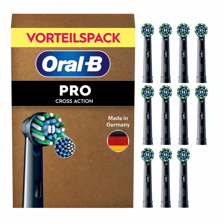 Oral-B PRO CrossAction elektromos fogkefe pótfej, fekete, csomag (részleges szett) — 11 db-os szett