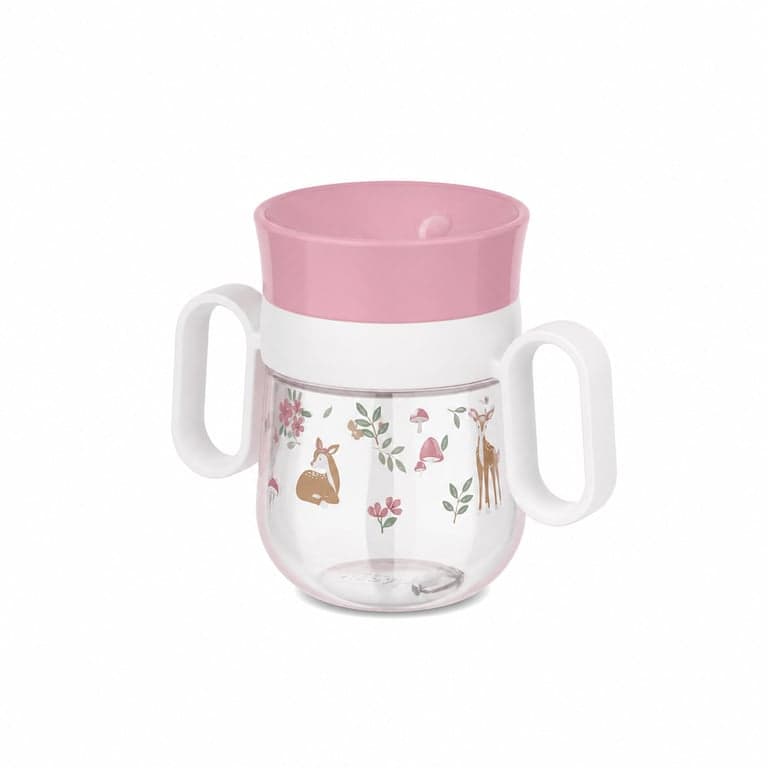 Mepal x Little Dutch 360° Mio tanulópohár 200 ml Fairy Garden mintás, szivárgásmentes — Önzáró tető nélkül (állapot: lásd a 2. képet)