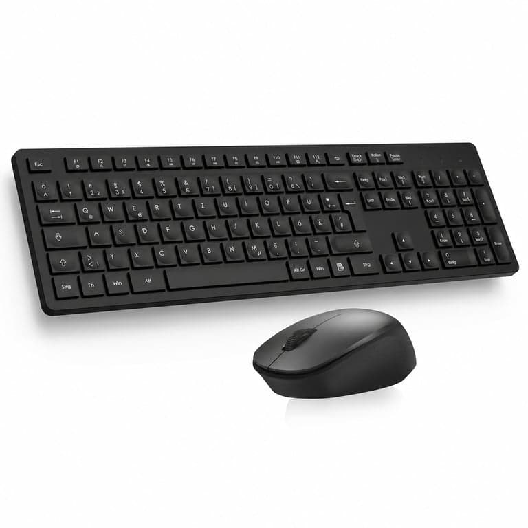 LeadsaiL K786 vezeték nélküli billentyűzet és egér szett fekete — Bluetooth stick nincs benne a csomagban (állapot: lásd a 2. képet)
