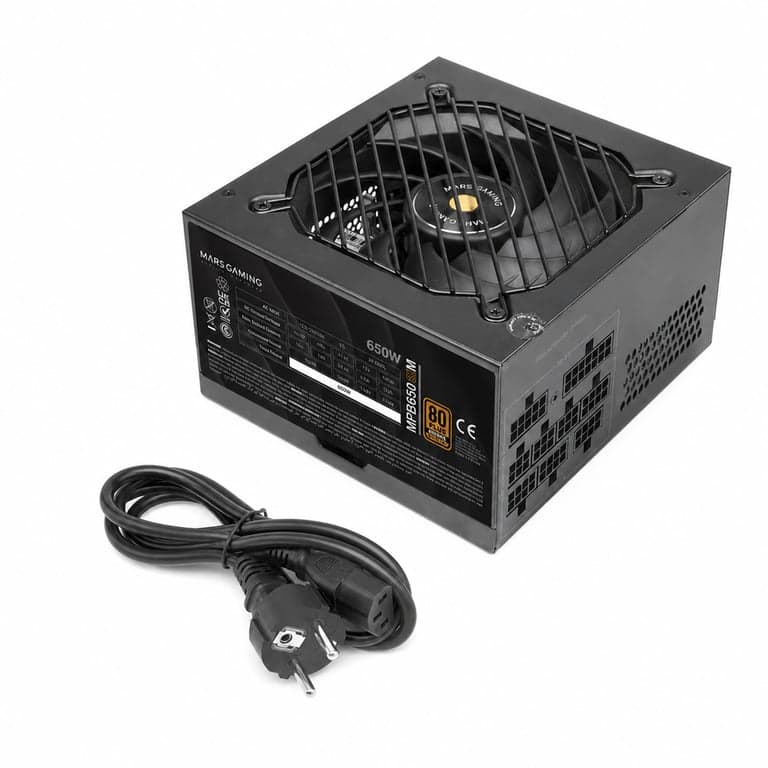 Mars Gaming MPB650SIM ATX Tápegység 650W Full Moduláris PC Tápegység 80 Plus Bronze — sérült védőmatrica (állapot: lásd a 2. képet)