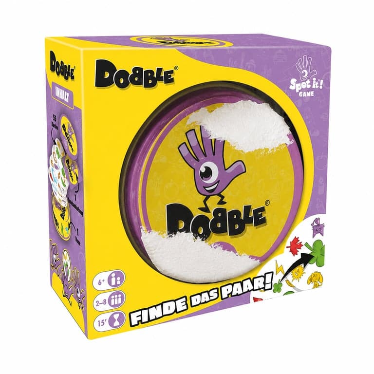 Zygomatic Dobble Classic kártyajáték 2-8 játékos 6 éves kortól 55 — hibás, részben működik: néhány sérült kártya (állapot: lásd a 2. képet)