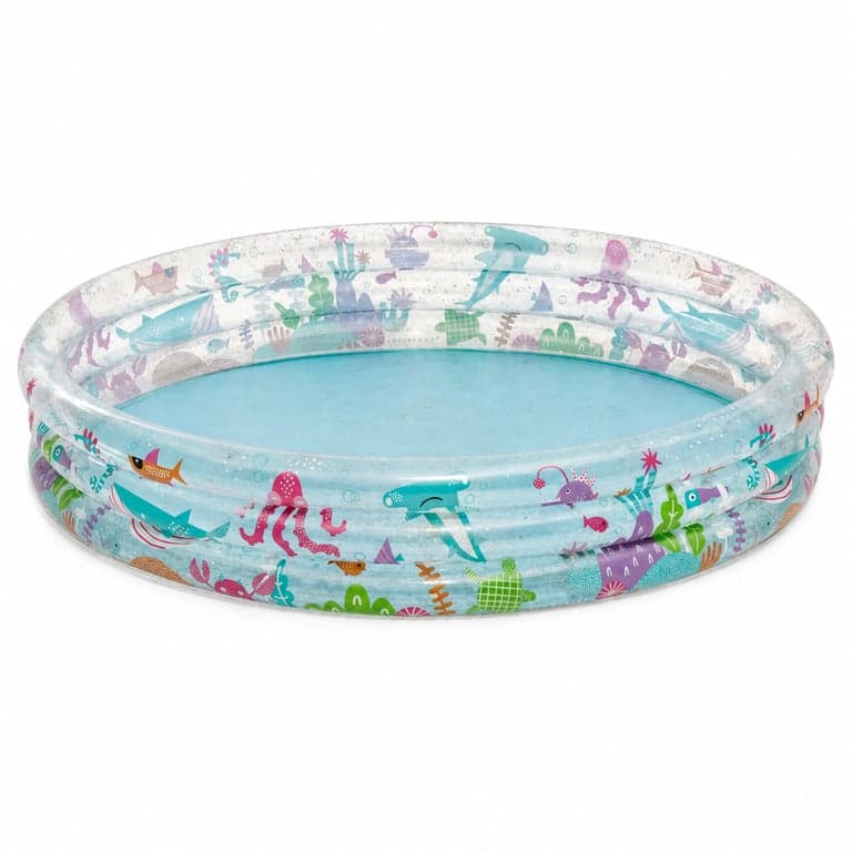 Bestway Deep Dive felfújható kerek gyerek pancsolómedence 183 x 33 cm — 1 Helyen lyukas volt az be van ragaszta (állapot: lásd a 2. képet)
