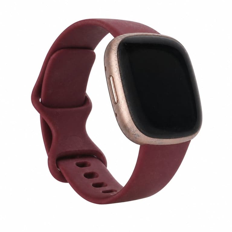 Fitbit Versa 4 Okosóra málnapiros szilikon szíjjal és rozéarany alumínium — Látható használati nyomok és kopások (állapot: lásd a 2. képet)