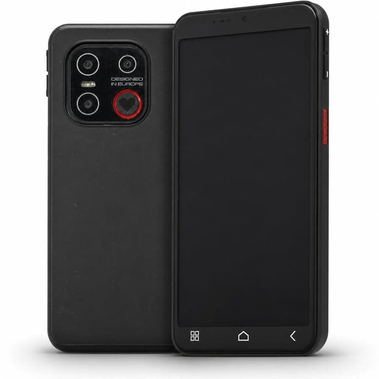 Emporia SMART.7 lite Időseknek Okostelefon, Android, 5,45" Kijelző, NFC, Ujjlenyomat-olvasó, 128 GB, Fekete – (állapot: lásd a 2. képet)