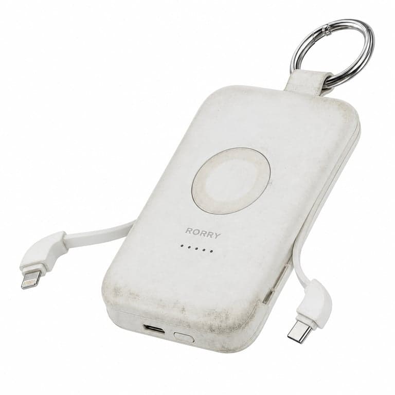RORRY CharmGo Powerbank 10000 mAh, 20W, beépített USB-C és Lightning — hibás, alkatrésznek: nem töltő powerbank (állapot: lásd a 2. képet)
