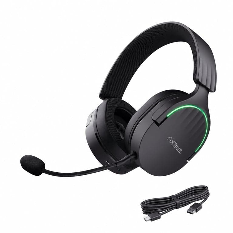 Trust GXT 491 Fayzo vezeték nélküli gaming headset Bluetooth és 2.4 GHz, 7.1 hangzás — 2,4 GHz USB vevő nélkül (állapot: lásd a 2. képet)