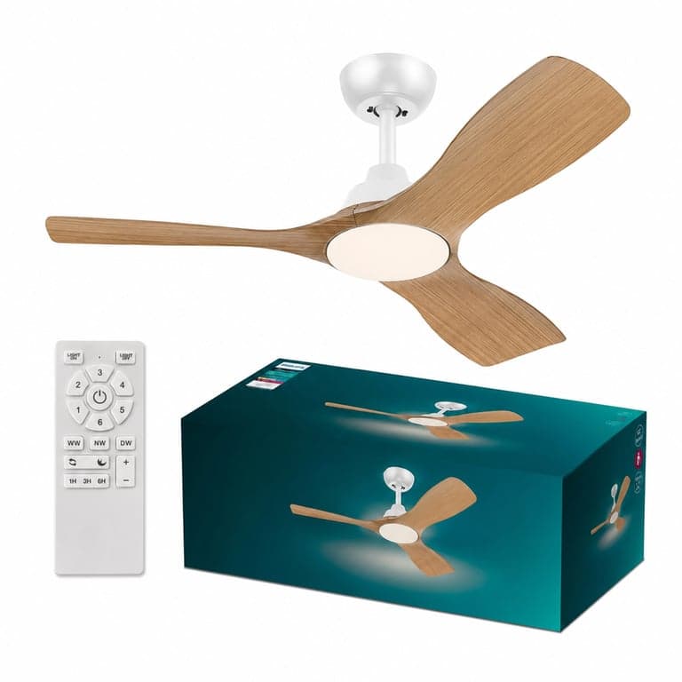 Philips Olas LED mennyezeti ventilátor 106 cm fehér-fa hatású — hibás, részben működik: Érdekes hangot add ki (állapot: lásd a 2. képet)