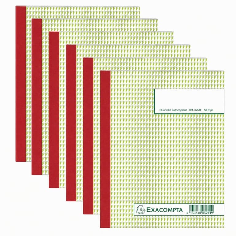 Exacompta 3251E Kockás Önmásoló Tömb 50 Számozott Lap Triplikátum 210x148 mm FSC Tanúsított 8 db (szett helyett)