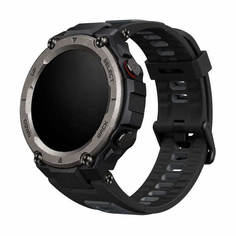 Amazfit T-Rex Pro 2024 Okosóra 48 mm, fekete – GPS, 18 napos — hibás, alkatrésznek: töltő nélkül nem kapcsol be (állapot: lásd a 2. képet)