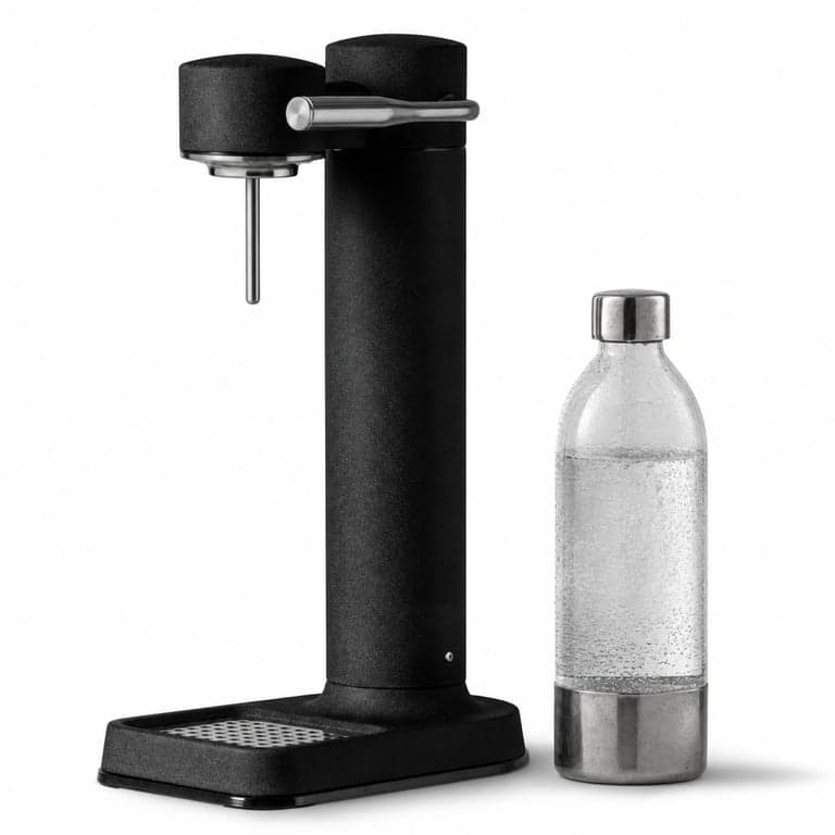 Aarke Carbonator 3 Szénsavazógép Fekete Rozsdamentes Acél 800 ml BPA-mentes PET Palackkal Használt Enyhén (állapot: lásd a 2. képet)