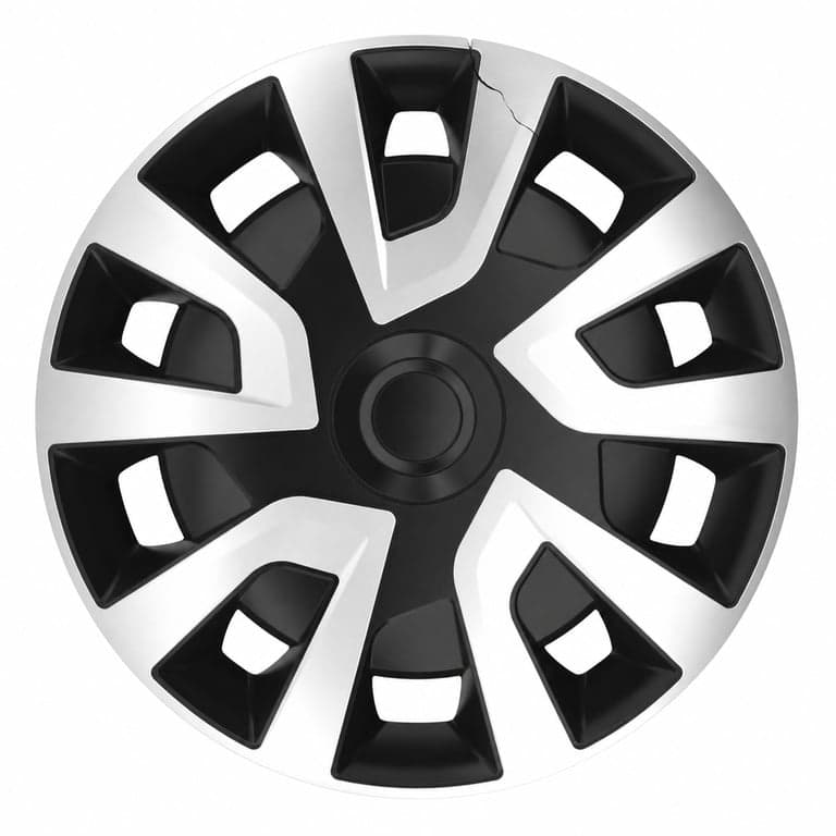AUTO-STYLE Revo-VAN dísztárcsa furgonhoz 15 colos ezüst/fekete (gömb) — 3 db — 1 darab törött dísztárcsa nélkül (állapot: lásd a 2. képet)