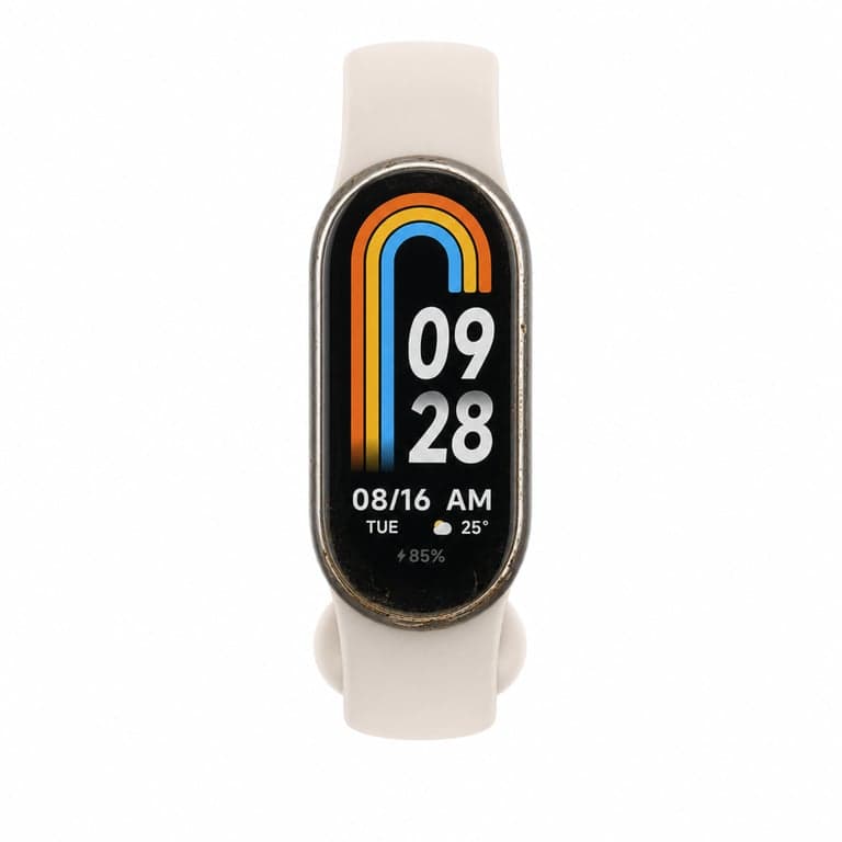 Xiaomi Smart Band 8 Fitness Tracker okoskarkötő, pezsgőarany, 1,62" AMOLED — szennyezett töltőcsatlakozó (állapot: lásd a 2. képet)