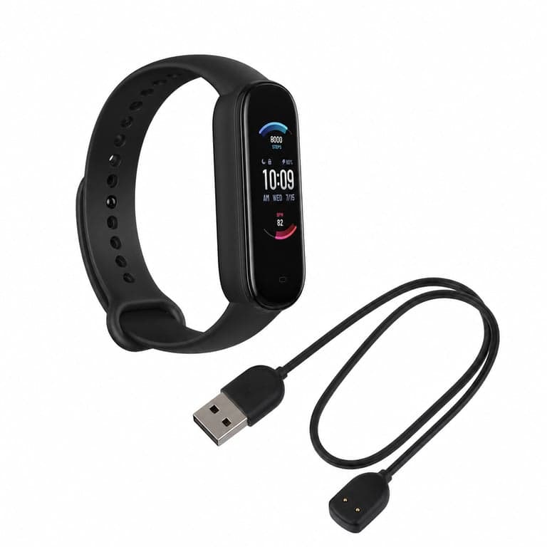 Amazfit Band 5 okoskarkötő fekete, HD színes kijelző, pulzusmérő, 11 — hibás, alkatrésznek: csak töltőn működik (állapot: lásd a 2. képet)