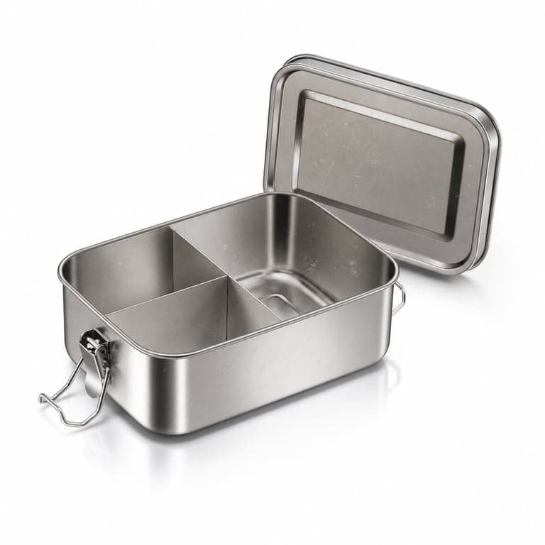 Onader Bento Box 850 ml Rozsdamentes Acél Uzsonnás Doboz Rekeszekkel és — Néhol karcos és foltos nélkül (állapot: lásd a 2. képet)