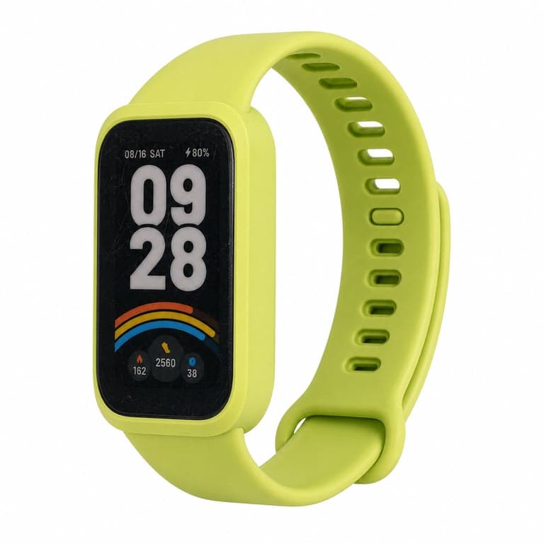 Xiaomi Smart Band 9 Active okoskarkötő zöld, 37 mm TFT kijelző — hibás, részben működik: enyhén karcos kijelző (állapot: lásd a 2. képet)