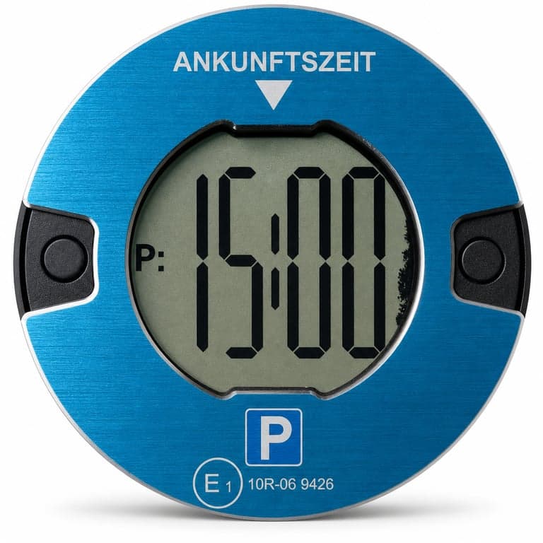 OOONO P-DISC NO1 Elektronikus Parkolási Korong – — hibás, részben működik: sérült kijelző, kifolyt folyadék (állapot: lásd a 2. képet)