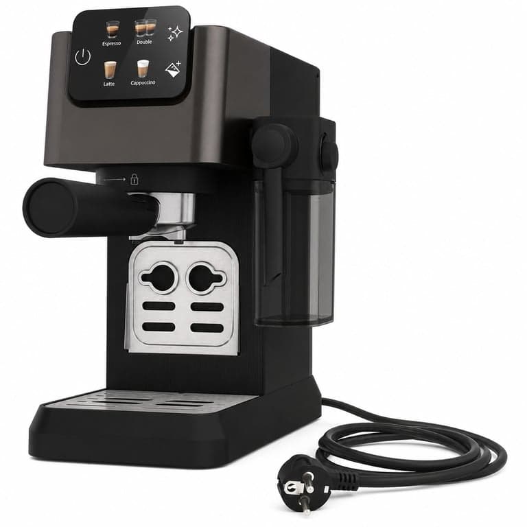 Grundig KSM 5330 Portafilter Kávégép – 1628W, 15 Bar, Dark Inox, 1,1L Víztartály, 300ml — hiányzó kiegészítők (állapot: lásd a 2. képet)