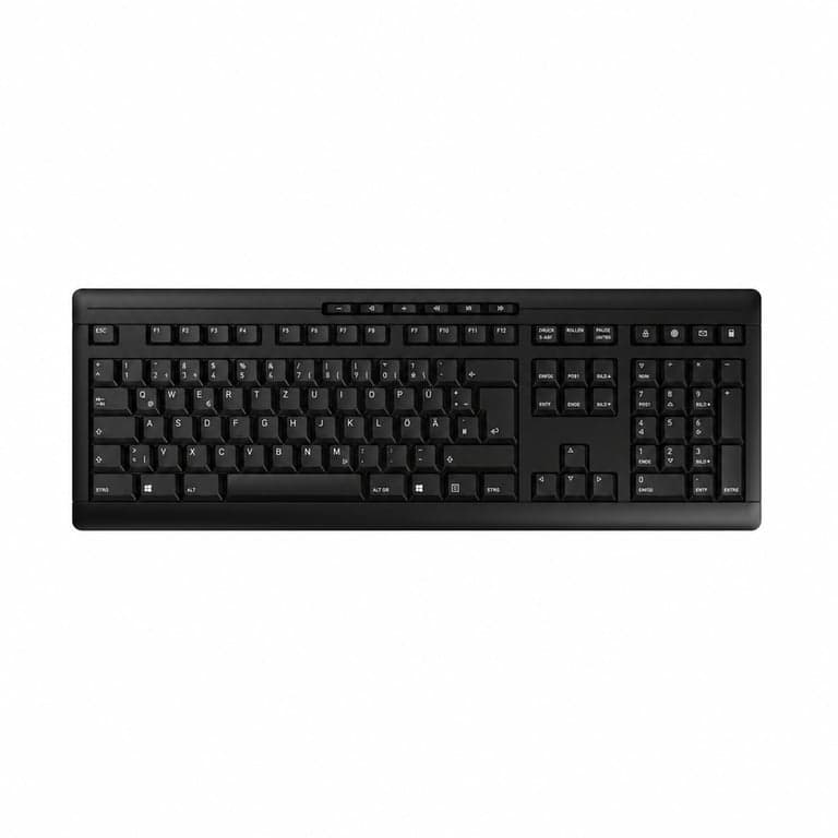 CHERRY Stream Wireless billentyűzet, vezeték nélküli, német kiosztás, fekete, hiányos (Bluetooth vevő nélkül)