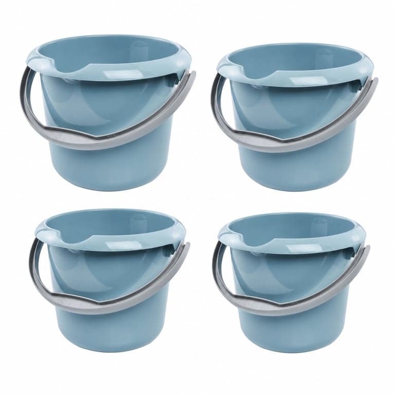 keeeper Mika Nordic Blue Műanyag Vödör Beépített Mérőskálával és Ergonomikus Fogantyúval, 5 L, 4 db-os Szett