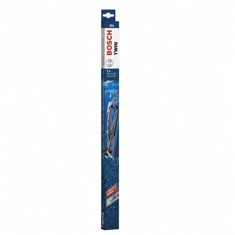 Bosch Twin 551 ablaktörlő lapát 550 mm – 1 db, személyautóhoz, tartós gumi, Quick Clip rögzítés