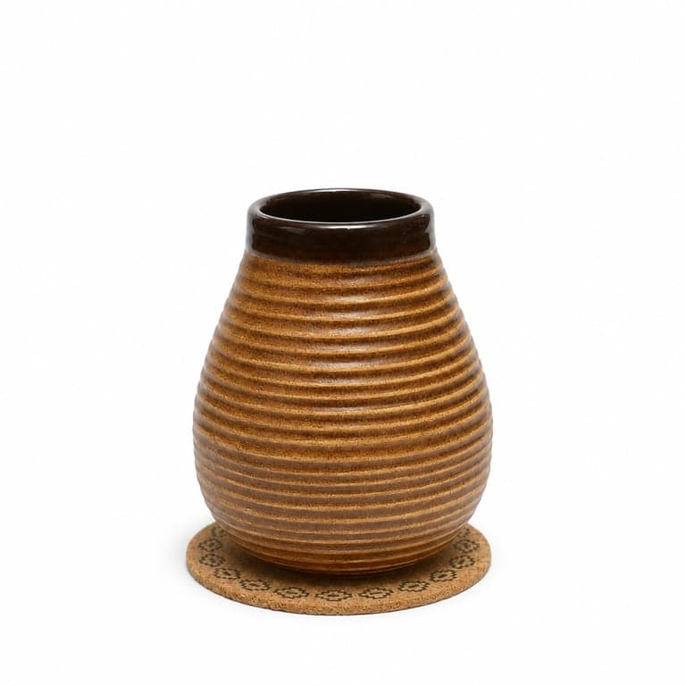 Mate Green Yerba Mate Tea Szett – Kézzel Készített Kerámia Bögre 350 ml — csak a bögre és az alátét (állapot: lásd a 2. képet)