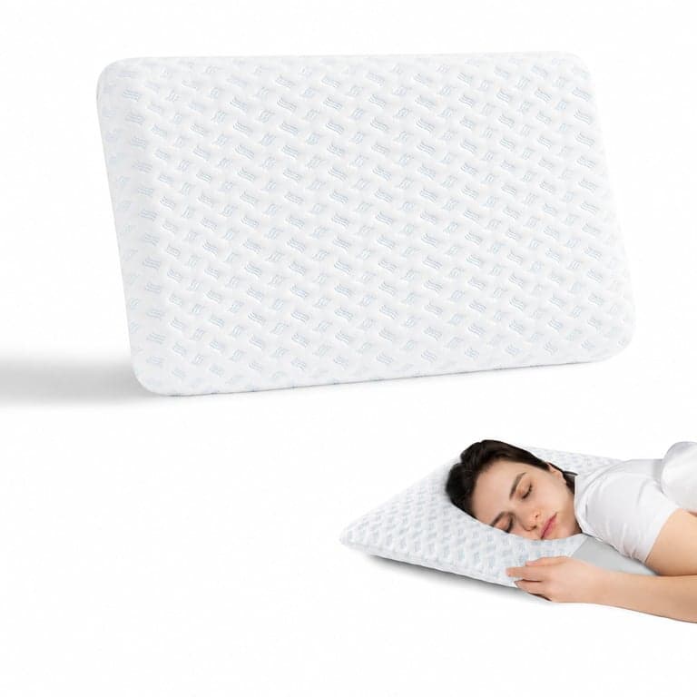Slybear Ultra Vékony Memory Foam Párna Hasfekve Alvóknak 40x60x7 cm Fehér Huzat Nélkül — a mosható huzat nélkül (állapot: lásd a 2. képet)