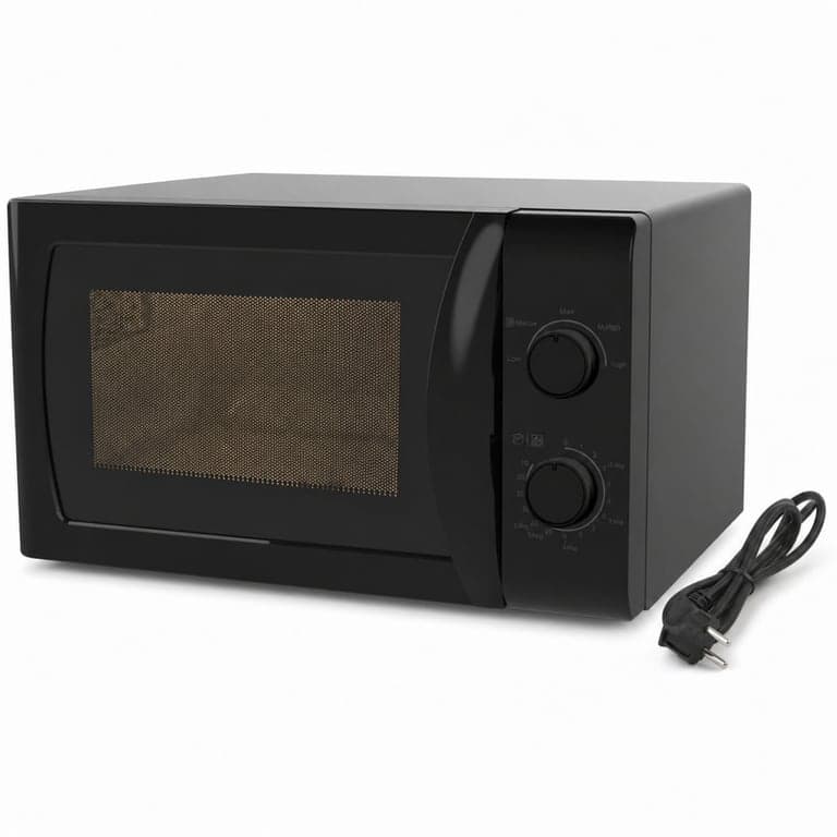 Candy CMW20SMB mikrohullámú sütő 20 L 700W fekete olvasztás funkcióval 25,5 cm forgótányérral – — Égő nélkül (állapot: lásd a 2. képet)