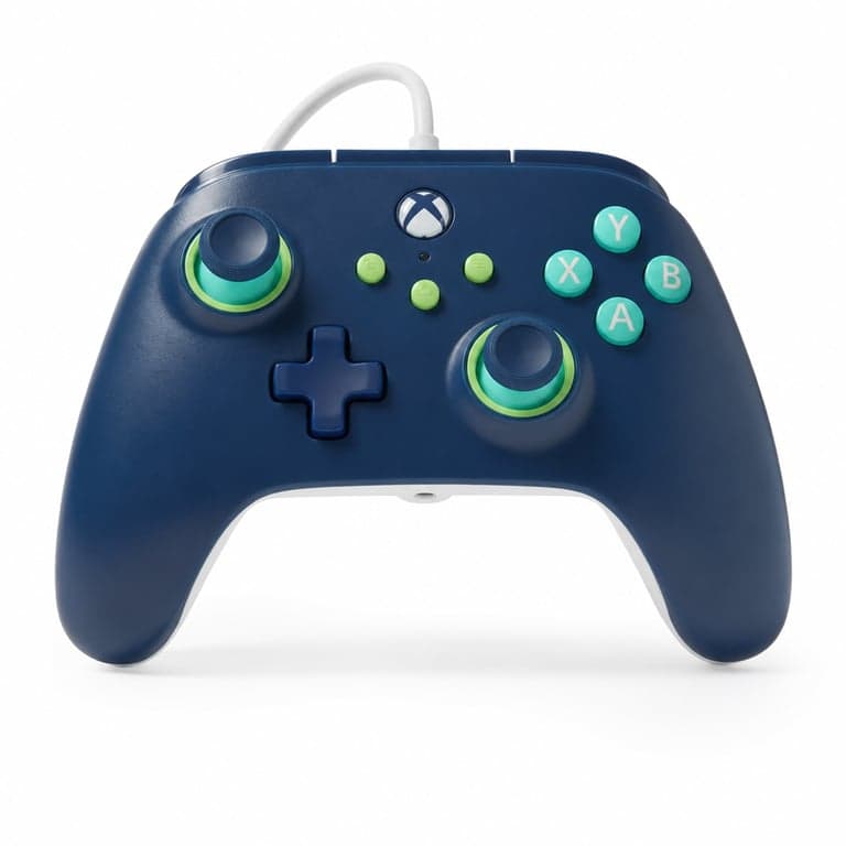 PowerA Vezetékes Xbox Kontroller – Tengerészkék – Xbox — hibás, részben működik: bal analóg kar felfelé hibás (állapot: lásd a 2. képet)