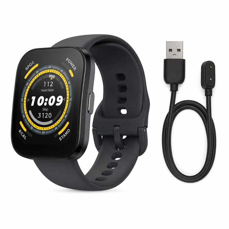 Amazfit Bip 5 Okosóra 46 mm, 1,91 colos kijelző, Bluetooth — hibás, alkatrésznek: nem kapcsol be / nem működik (állapot: lásd a 2. képet)