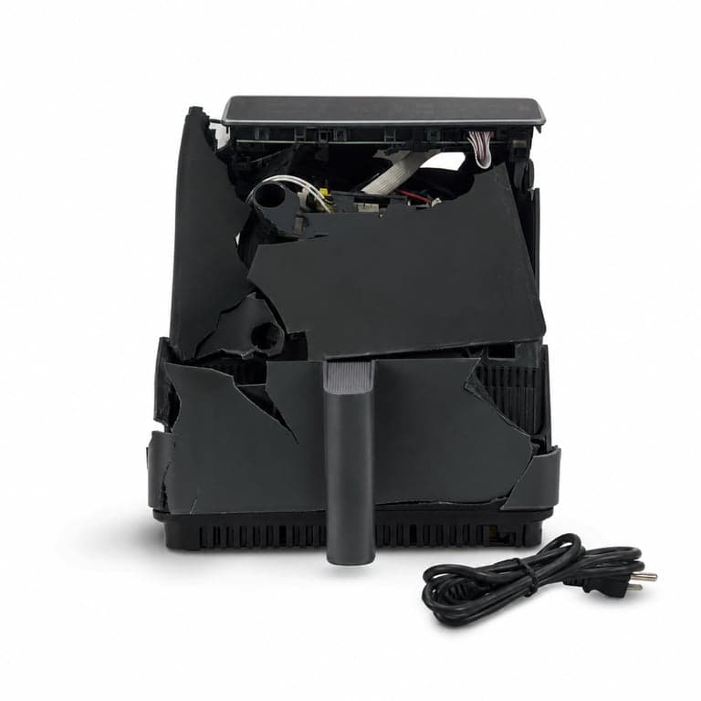 Cosori Dual Blaze CAF-P585S Forrólevegős Fritőz WiFi 6,4L 11 az — hibás, alkatrésznek: teljesen törött burkolat (állapot: lásd a 2. képet)