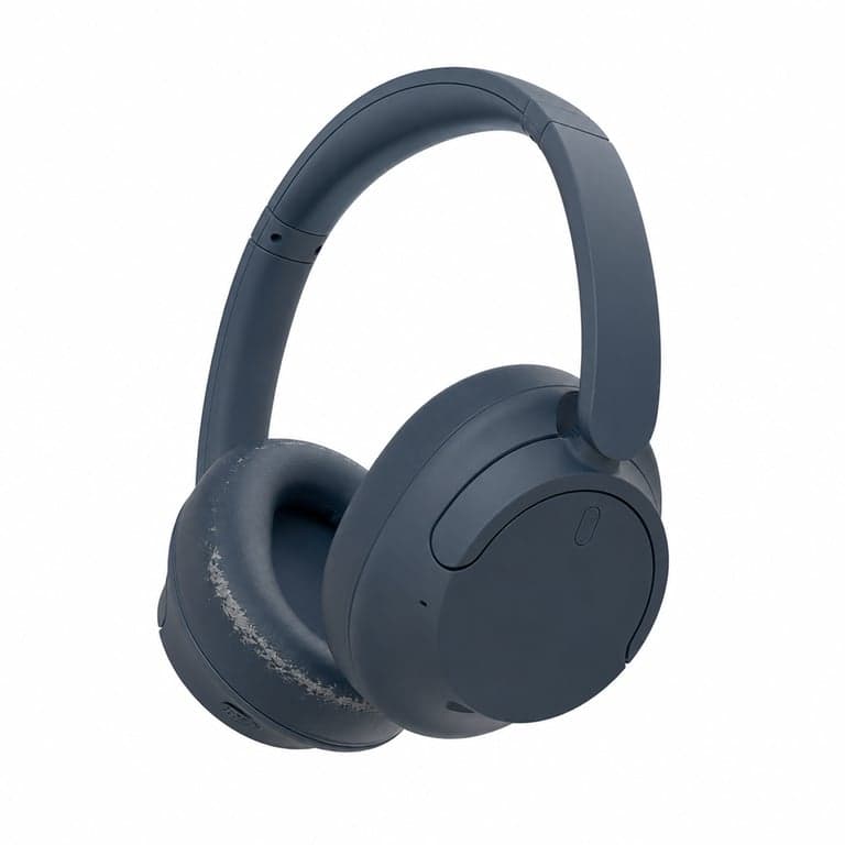 Sony WH-CH720N Bluetooth zajszűrős fejhallgató, kék - használt, kopott fülpárna — a fül párnánál kopott (állapot: lásd a 2. képet)