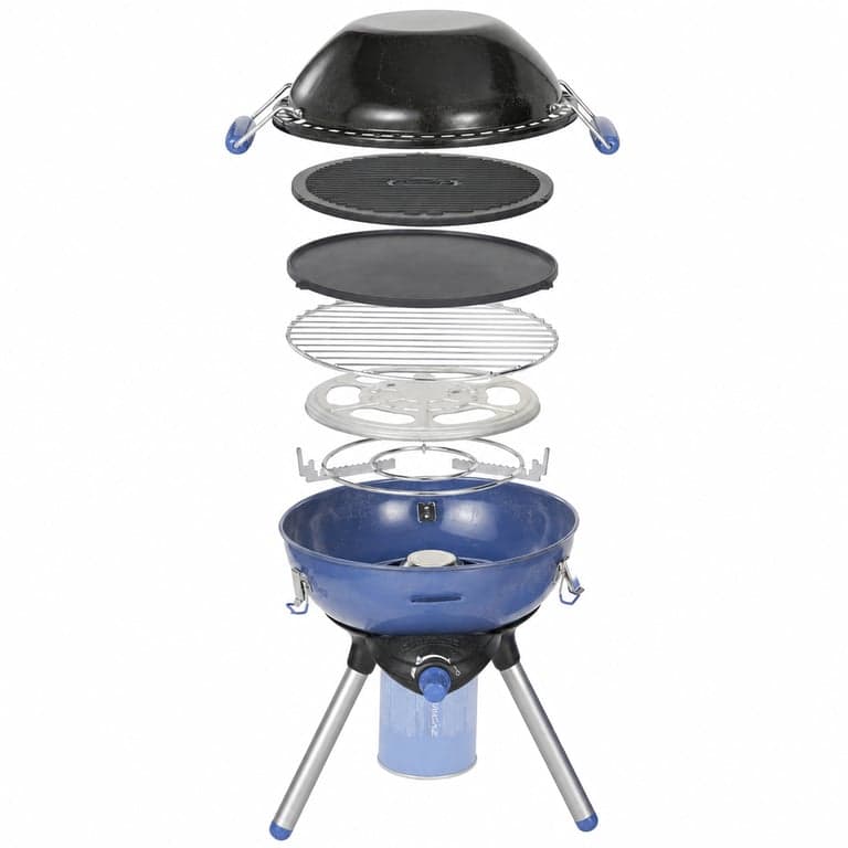 Campingaz Party Grill 400 CV gázos kemping grill és főzőlap kék-fekete — A terméken használati nyomok láthatóak (állapot: lásd a 2. képet)